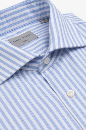 Azure striped textured slim shirt