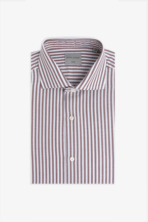 Burgundy striped textured slim shirt