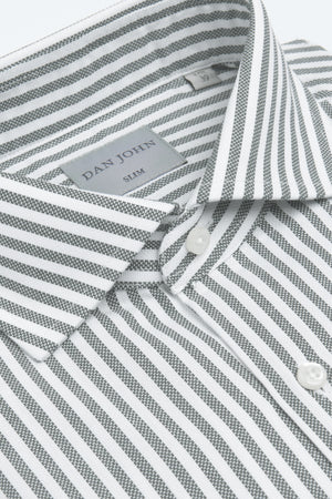 Gray textured striped slim shirt