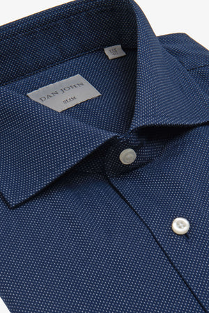 Dark blue pin point pattern shirt