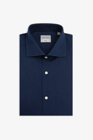 Dark blue pin point pattern shirt