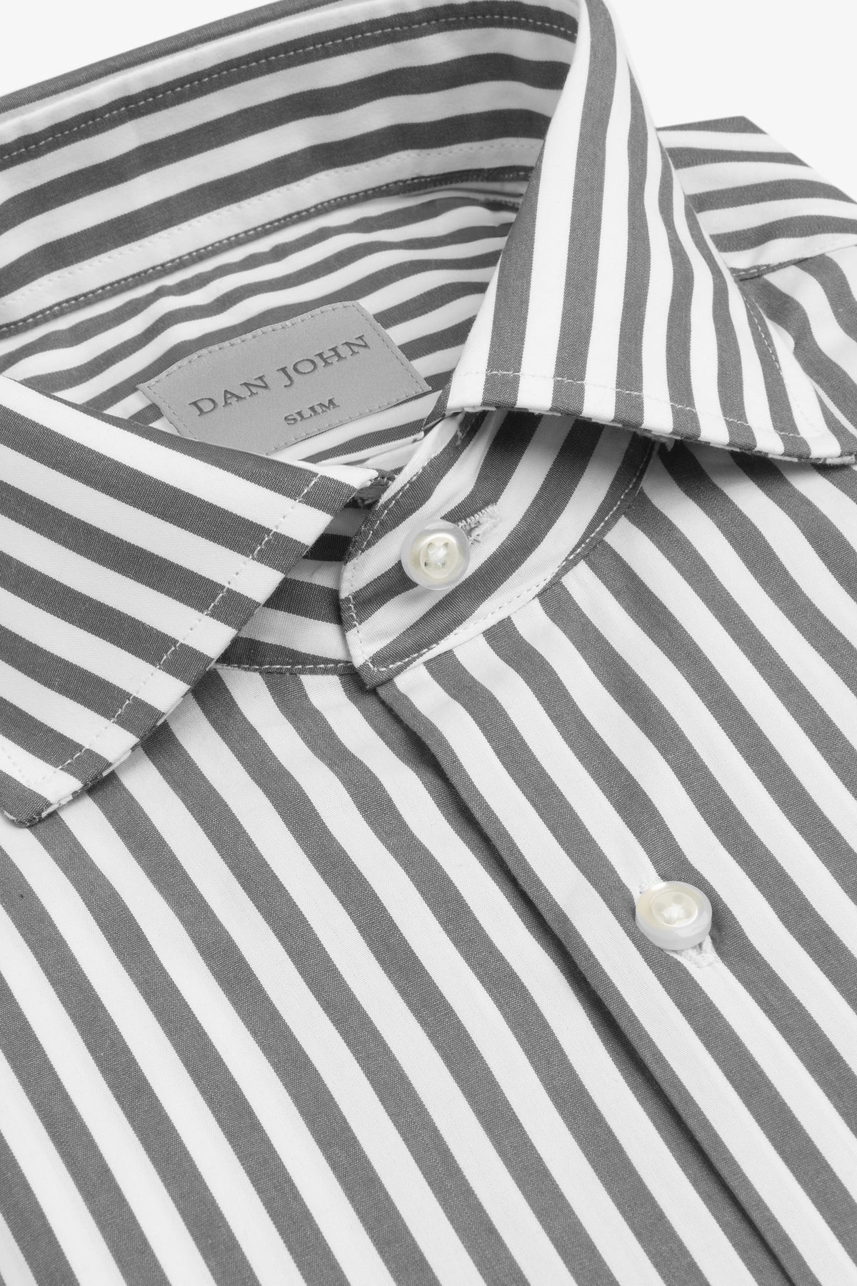 Camicia a righe medie grigia slim-Dan John
