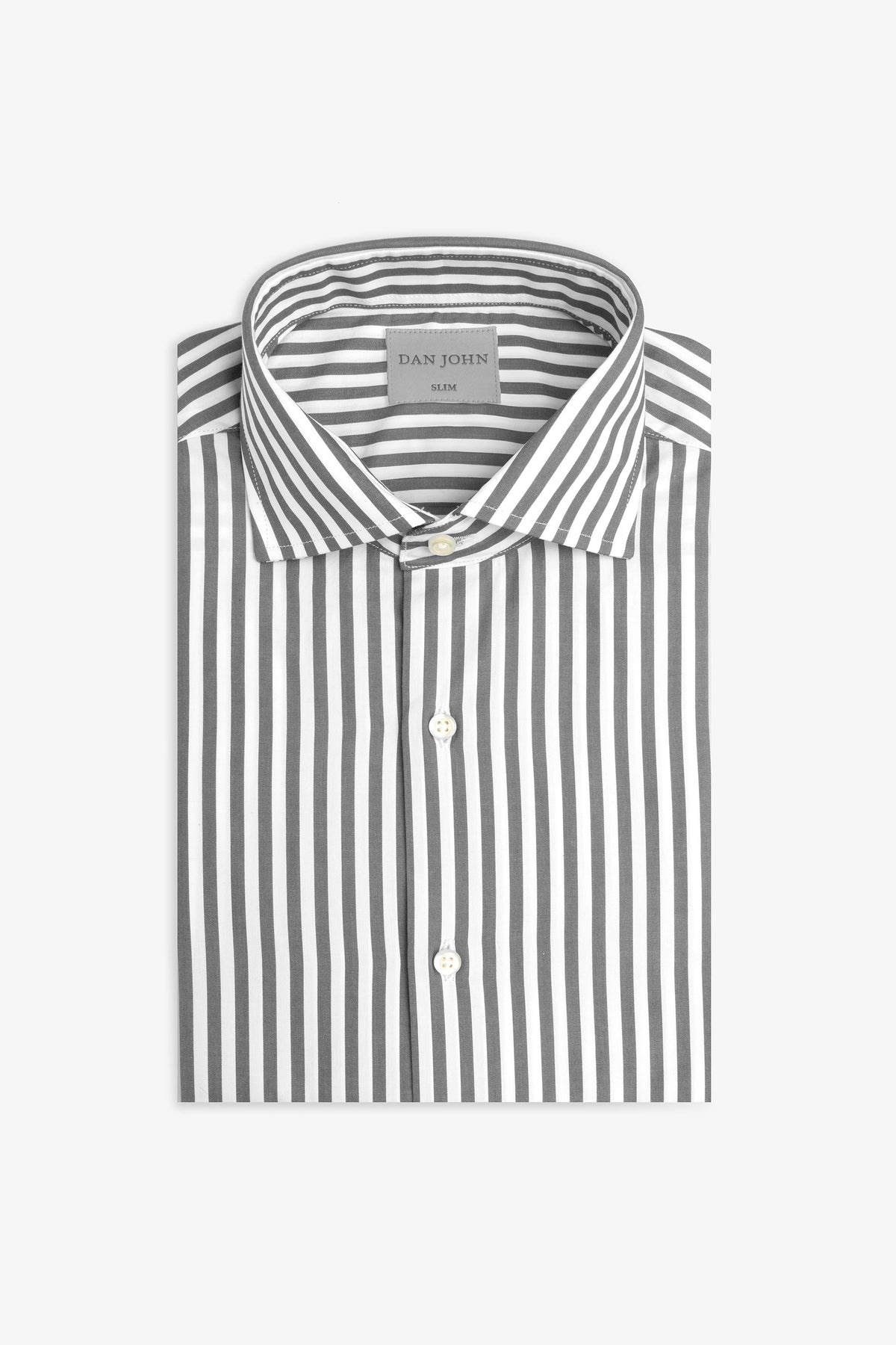Camicia a righe medie grigia slim-Dan John