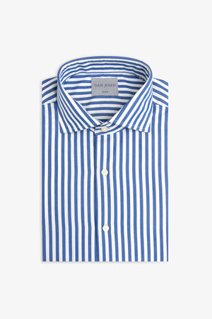 Indigo medium stripes slim shirt