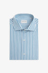Camicia a righe medie petrolio slim-Dan John