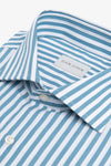 Camicia a righe medie petrolio slim-Dan John