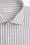 Camicia a righe medie tortora slim-Dan John