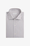 Camicia a righe medie tortora slim-Dan John