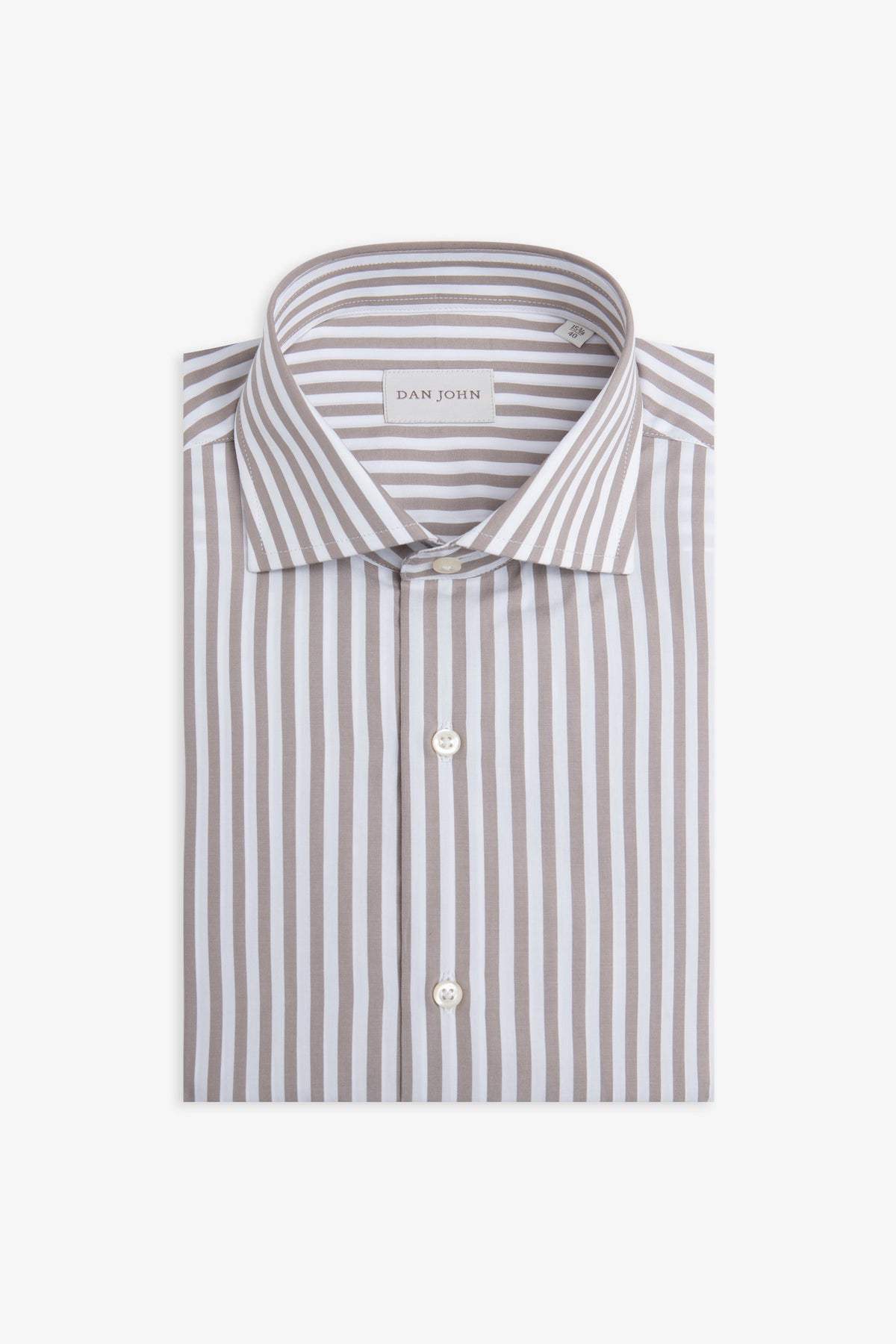 Camicia a righe medie tortora slim-Dan John