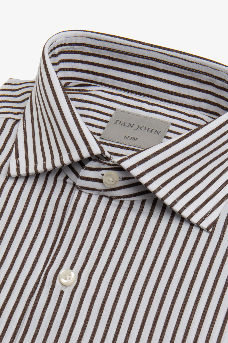 Camicia a righe moro slim-Dan John