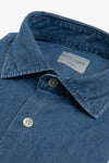 Camicia denim azzurra slim-Dan John