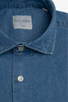 Camicia denim azzurra slim-Dan John