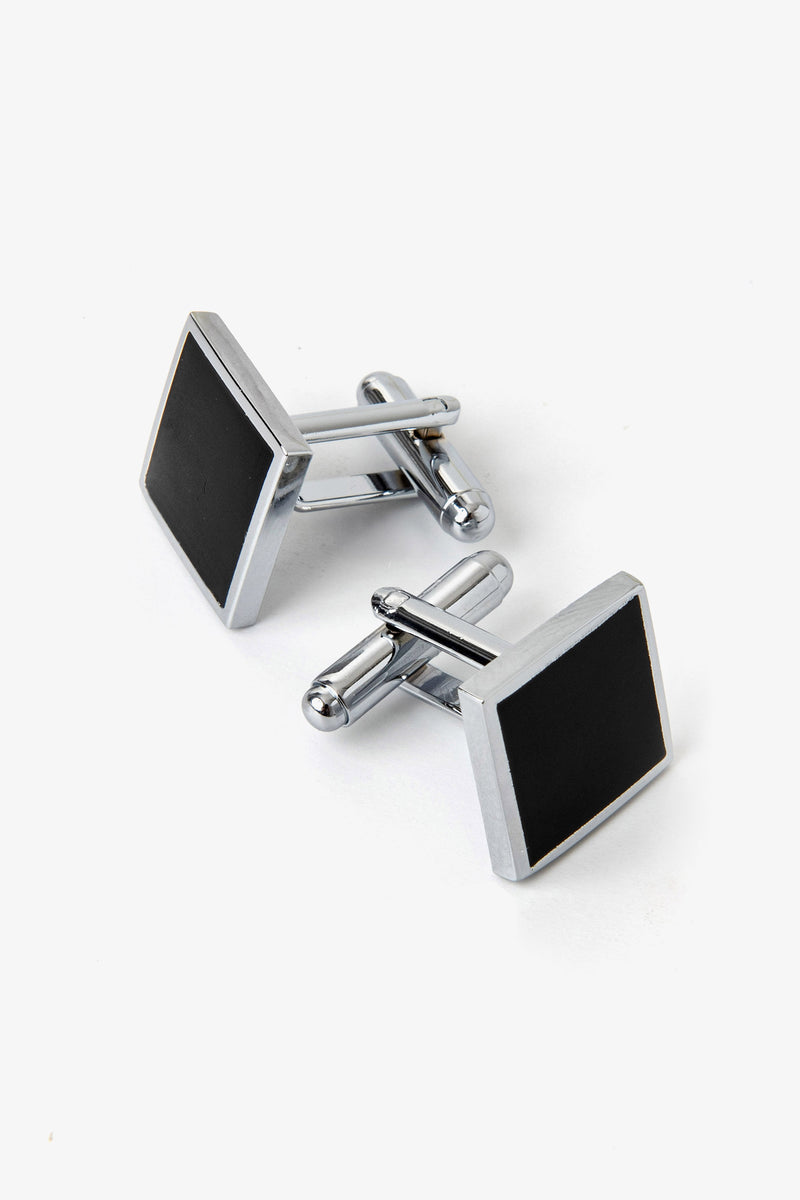 Blue enamelled round cufflinks