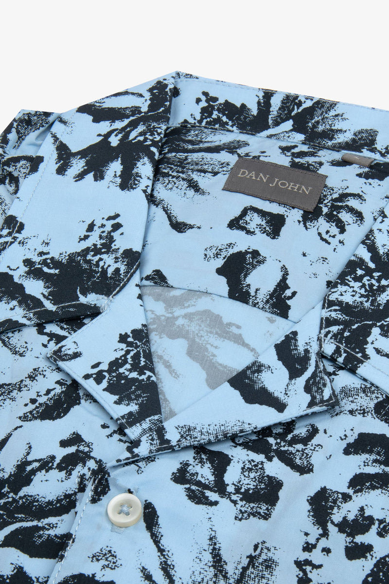 Camicia Hawaiana fantasia fiori azzurra-Dan John