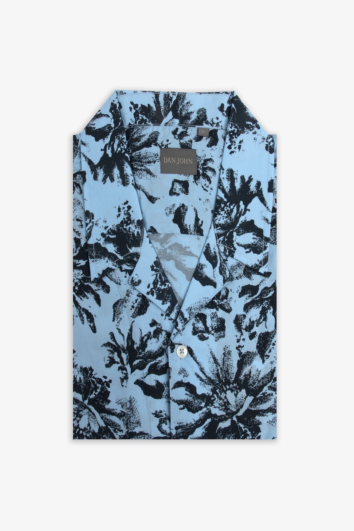 Camicia Hawaiana fantasia fiori azzurra-Dan John