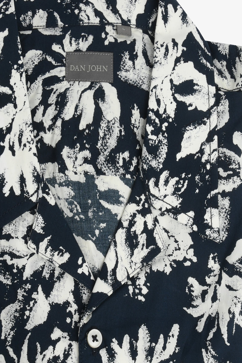 Camicia Hawaiana fantasia fiori blu-Dan John