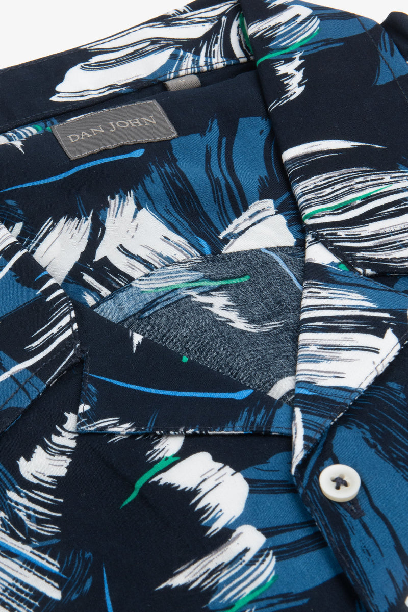 Camicia Hawaiana fantasia palme blu-Dan John