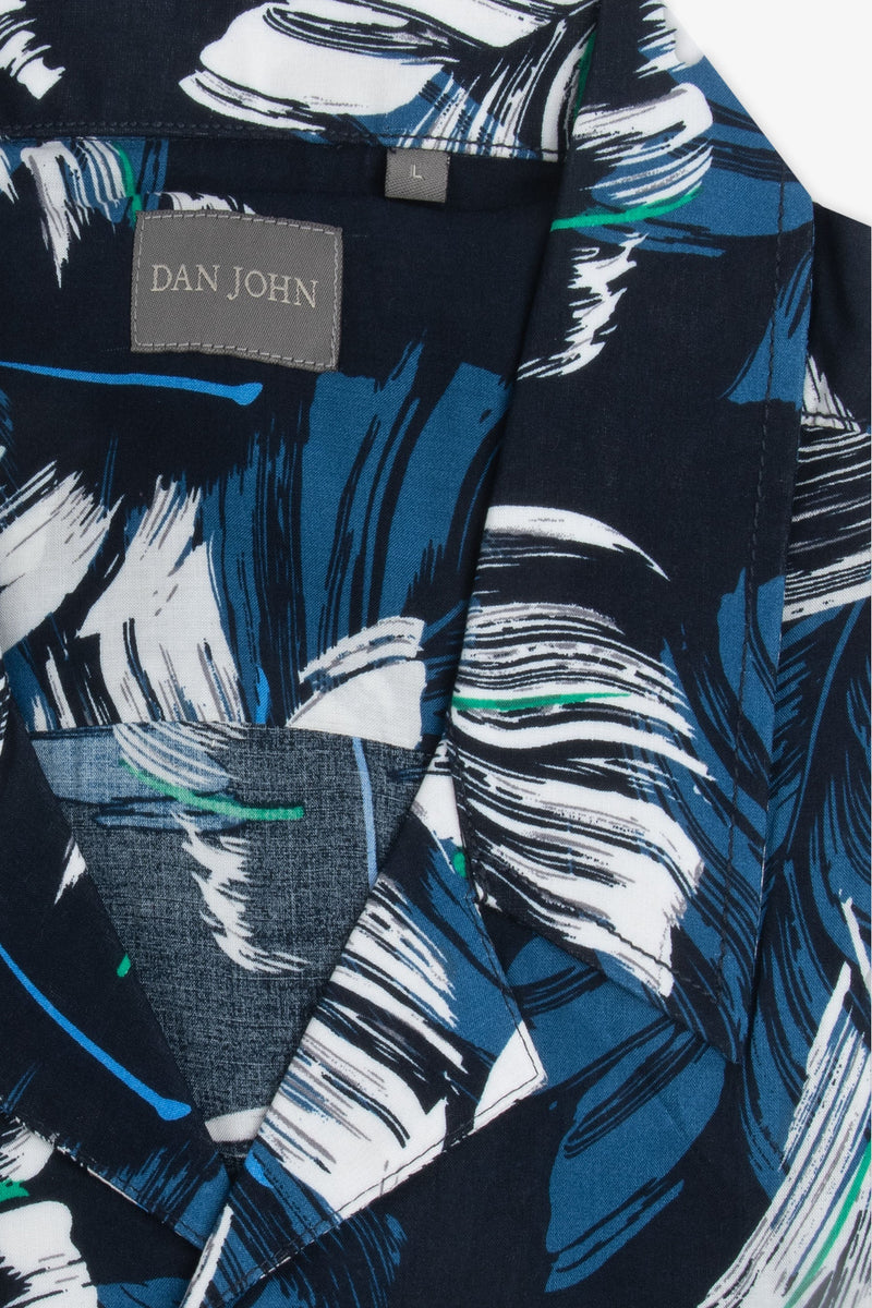 Camicia Hawaiana fantasia palme blu-Dan John