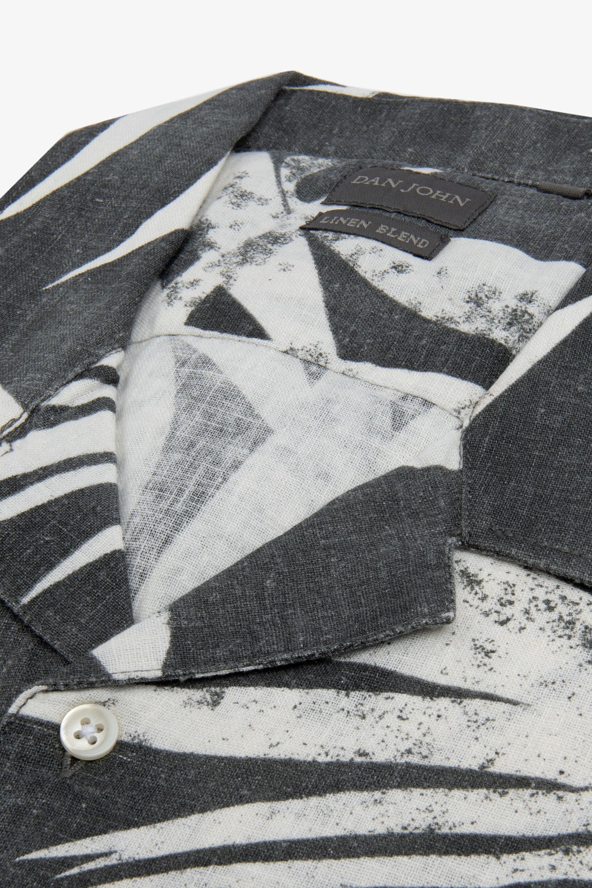 Camicia Hawaiana misto lino fantasia fiori grigia-Dan John