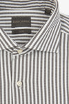Camicia a righe operata marrone slim-Dan John