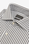 Camicia a righe operata marrone slim-Dan John