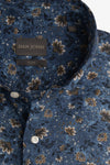 Camicia fantasia fiori blu slim-Dan John