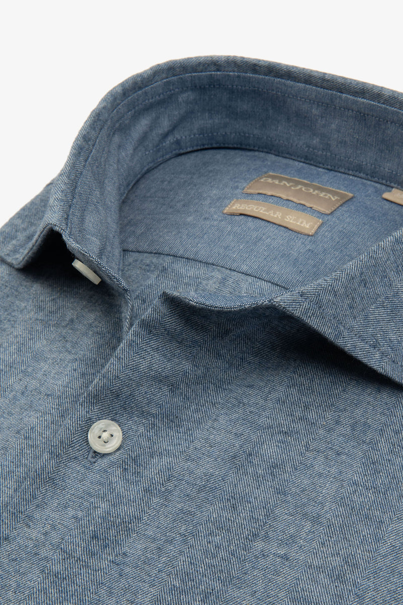 Camicia flanella celeste-Dan John