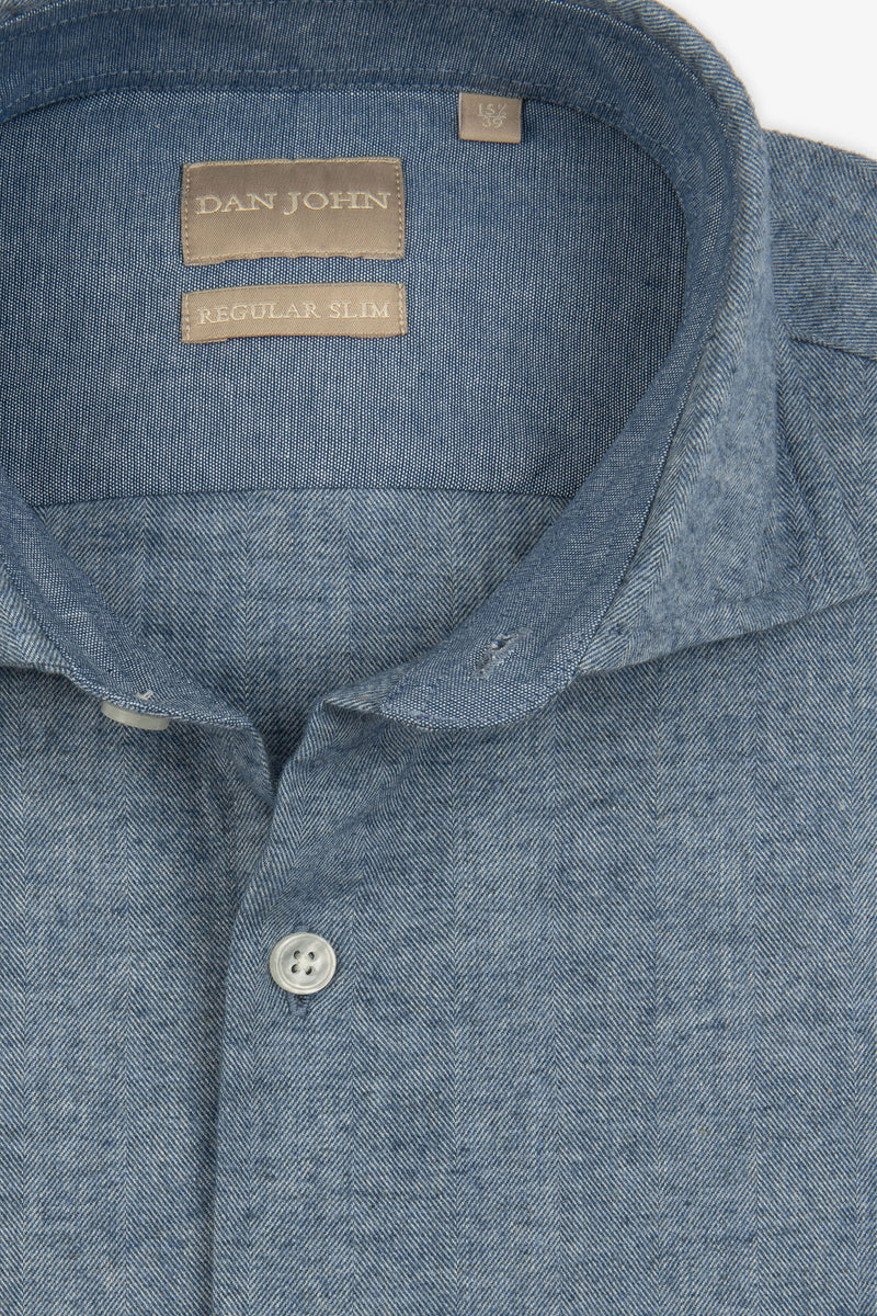 Camicia flanella celeste-Dan John