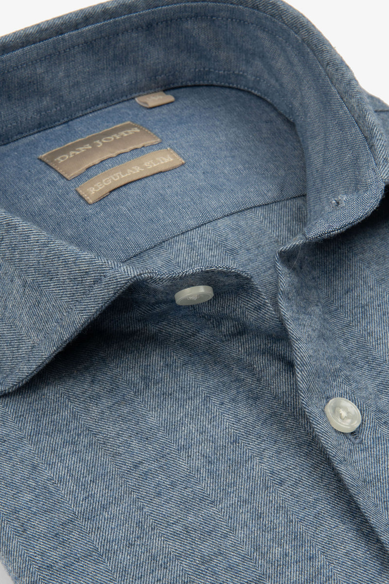 Camicia flanella celeste-Dan John