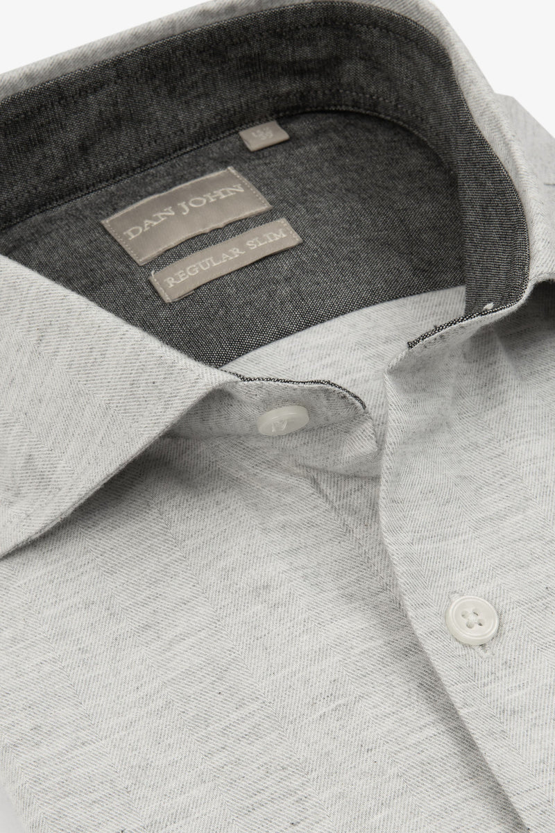 Camicia flanella grigio chiaro-Dan John
