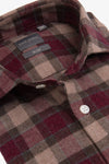 Camicia in flanella check slim bordeaux-Dan John