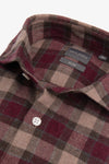 Camicia in flanella check slim bordeaux-Dan John