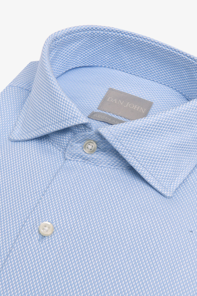 Camicia "la Picoco" operata celeste-Dan John