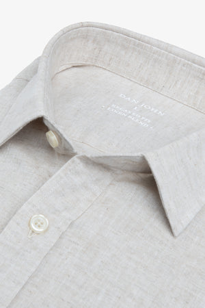 Camicia misto lino beige-Dan John