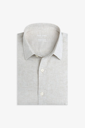 Camicia misto lino beige-Dan John