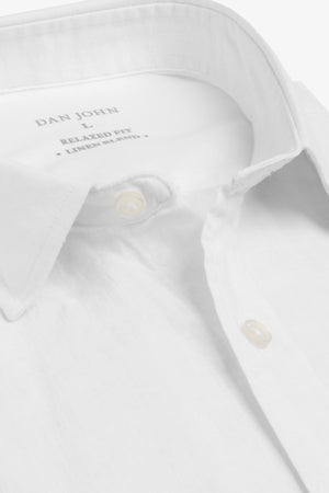 Camicia misto lino bianco-Dan John