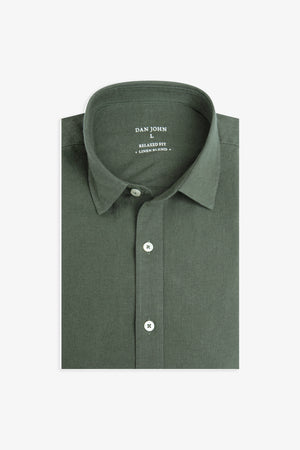 Camicia misto lino verde-Dan John