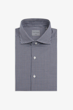 Camicia pied de poule marrone slim-Dan John