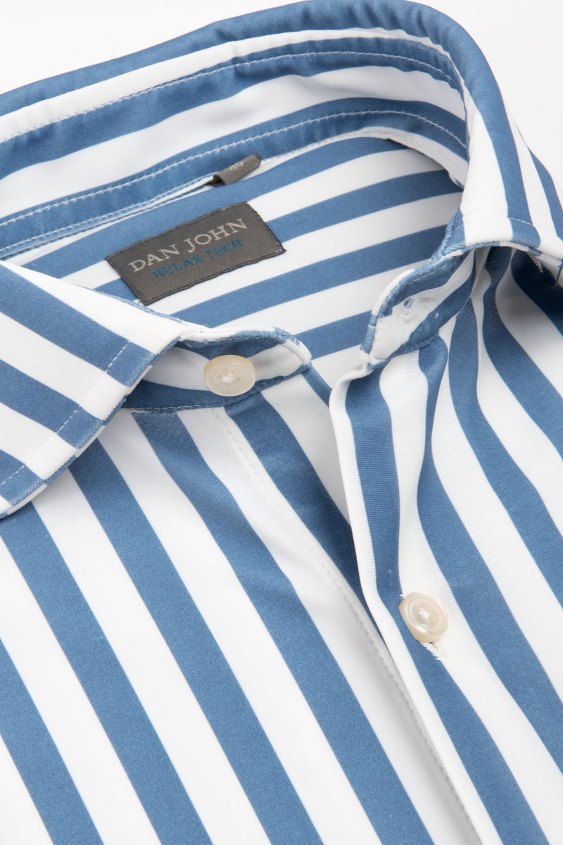 Camicia relax tech a righe larghe slim-Dan John