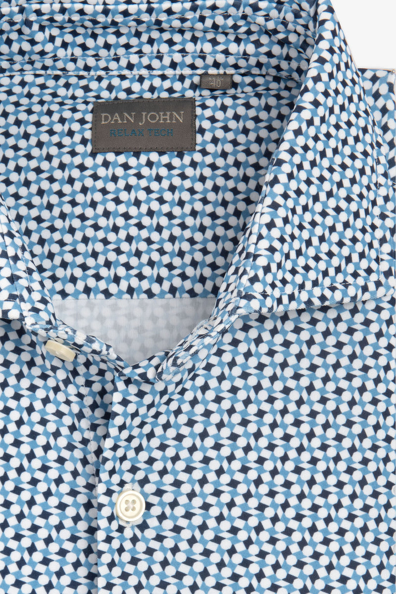 Camicia relax tech fantasia geometrica slim-Dan John
