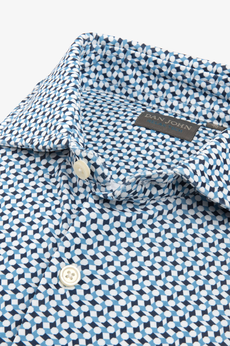 Camicia relax tech fantasia geometrica slim-Dan John