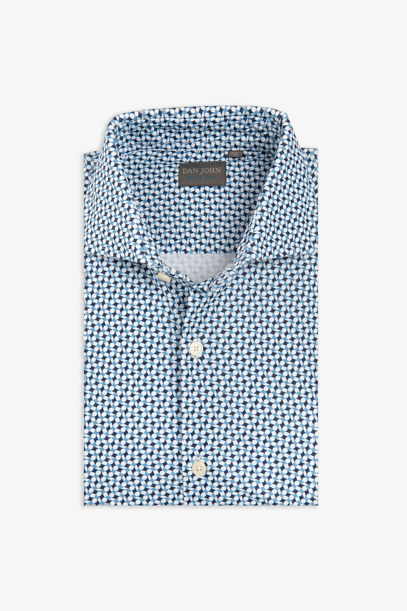 Camicia relax tech fantasia geometrica slim-Dan John