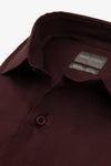 Camicia stretch unita bordeaux slim-Dan John