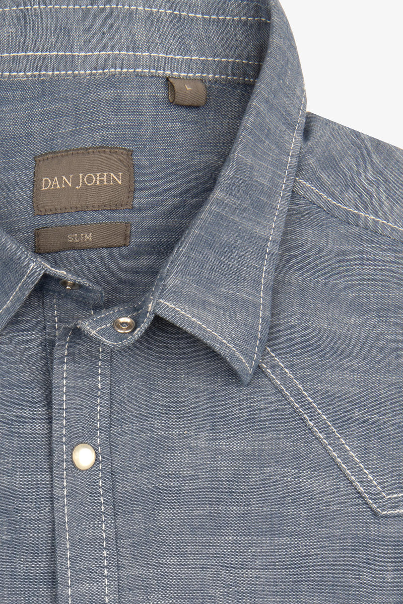 Camicia western denim slim-Dan John