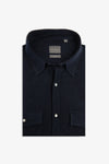 Camicia western jersey blu slim-Dan John