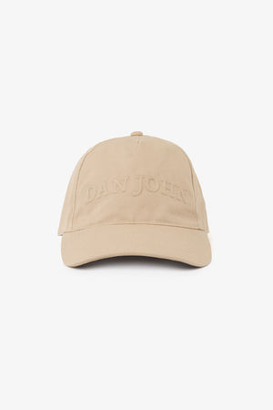 Cappello con visiera e ricamo beige-Dan John