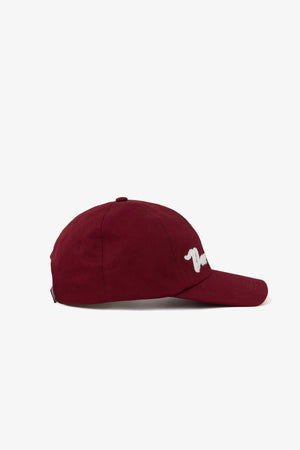 Cappello visiera con ricamo bordeaux