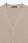 Cardigan scollo a v con bottoni beige-Dan John