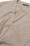 Cardigan scollo a v con bottoni beige-Dan John
