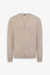 Cardigan scollo a v con bottoni beige-Dan John